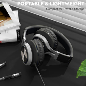 Bywulanda Headphones black color with soft ear cushions.