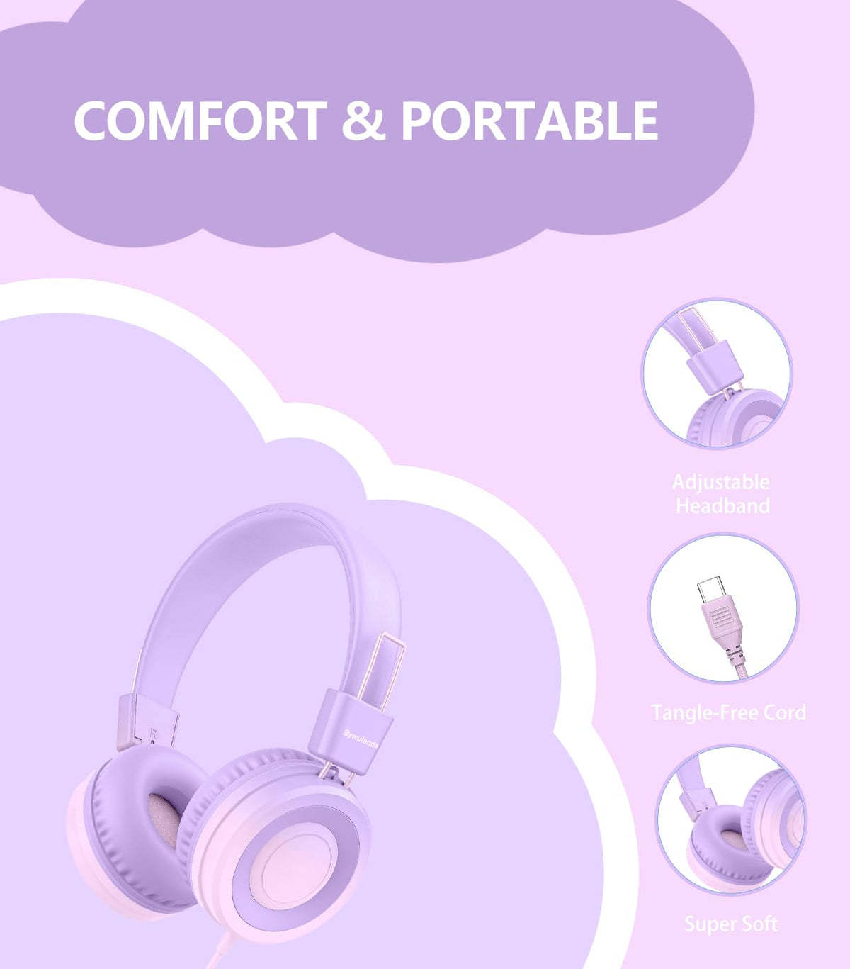 Bywulanda Type-C wired connection works with tablets and PCs
