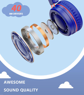 Bywulanda USB-C kids headphones 40mm drivers deliver clear stereo sound for learning