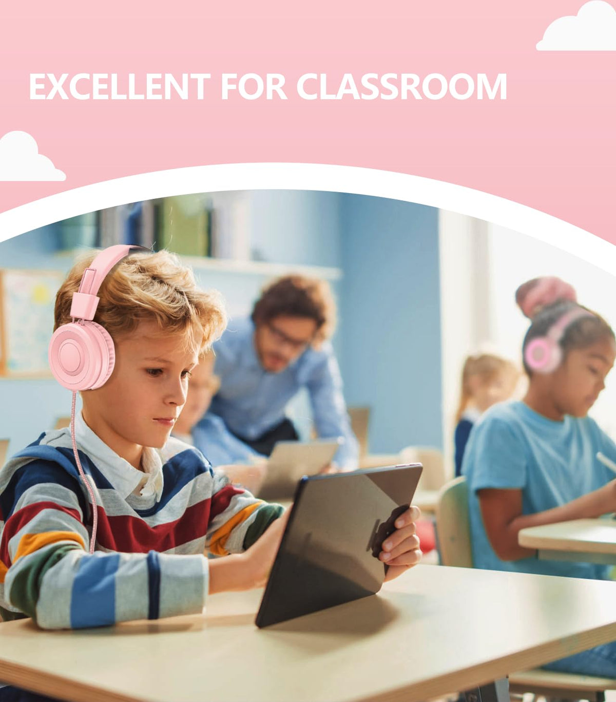 94dB-limited Bywulanda USB-C headphones protect young ears