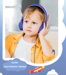 Bywulanda USB-C kids headphones foldable on-ear for compact storage