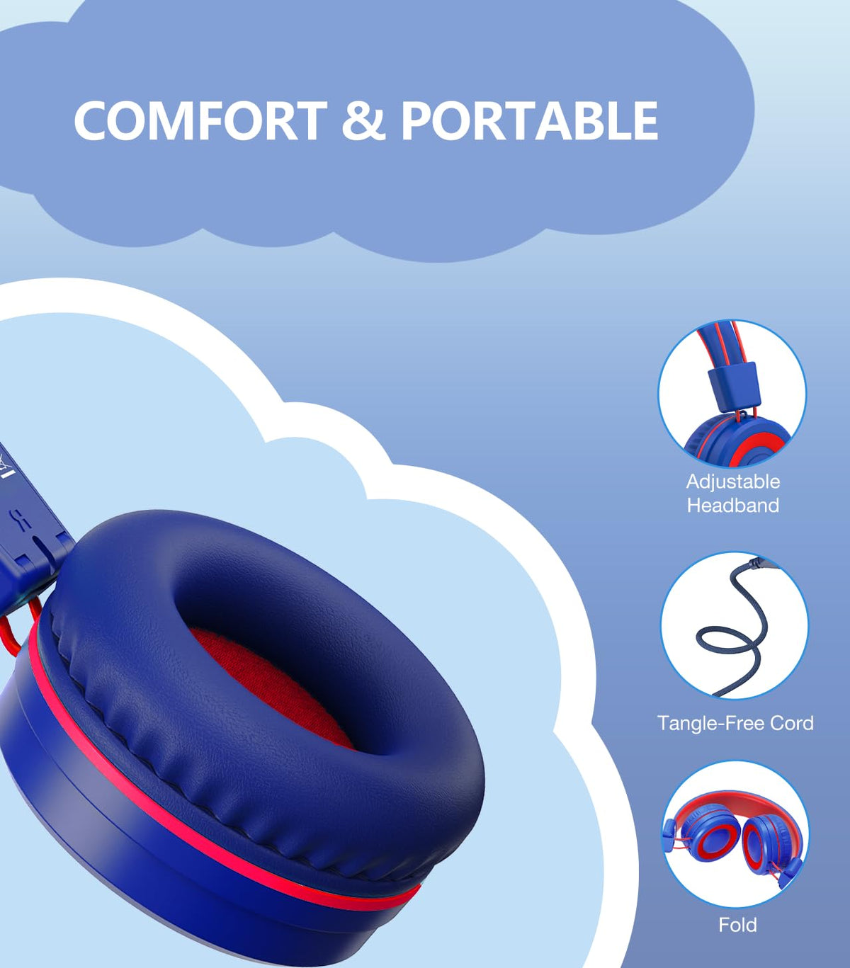 Bywulanda USB-C kids headphones ideal for school and travel