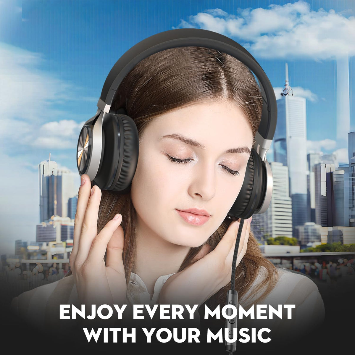 Bywulanda USB-C headphones compact design ideal for travel