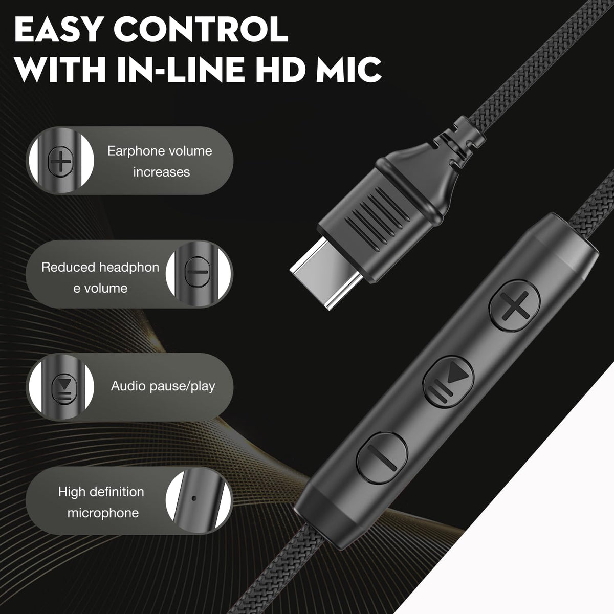 Bywulanda USB-C headphones in use for calls and music playback