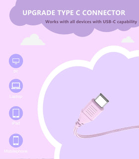 Bywulanda USB-C kids headphones with soft ear cushions for gentle listening