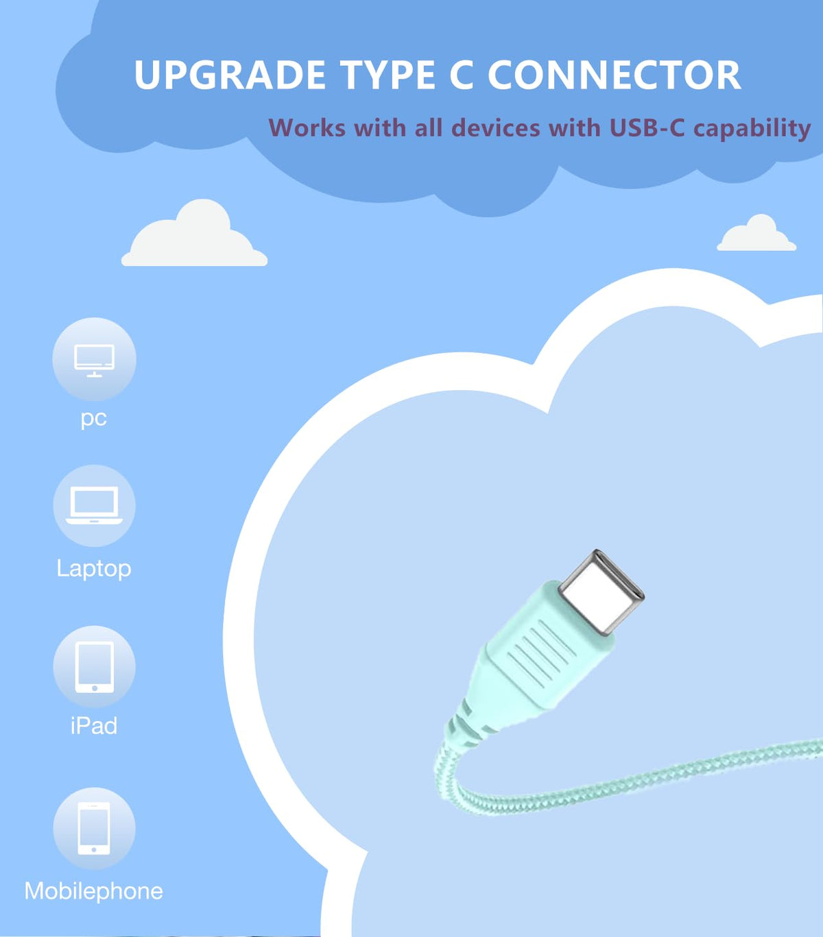 Bywulanda USB-C kids headphones with soft over-ear comfort for long study sessions
