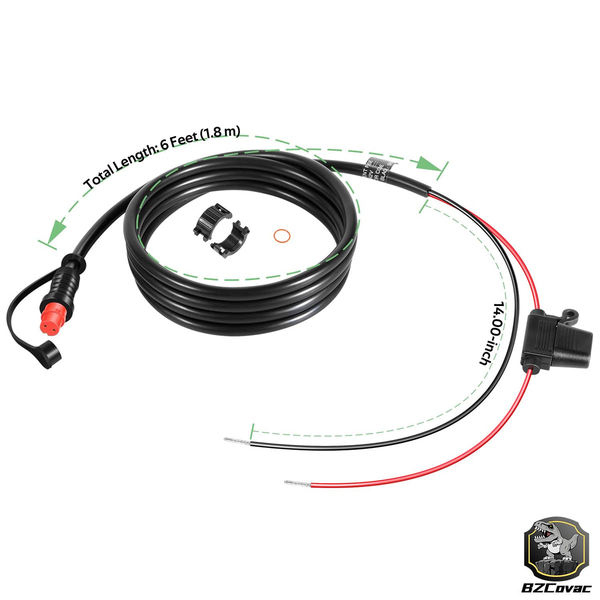 Bzcovac 6 ft flexible cable enables easy routing inside a boat’s electrical layout.