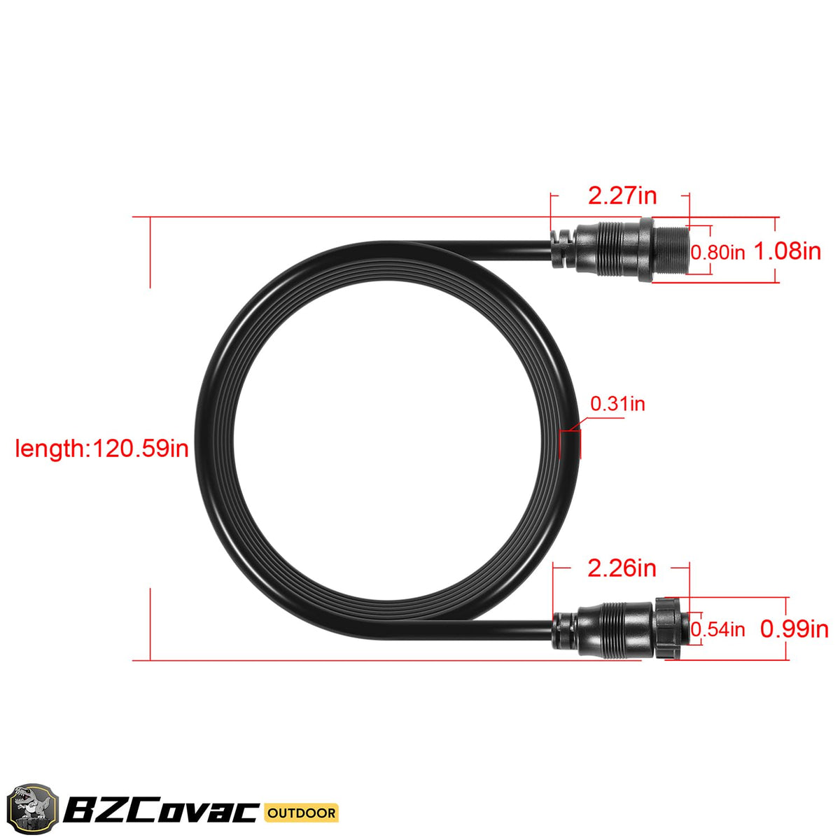 Bzcovac marine-grade transducer cable withstands saltwater and freshwater conditions.