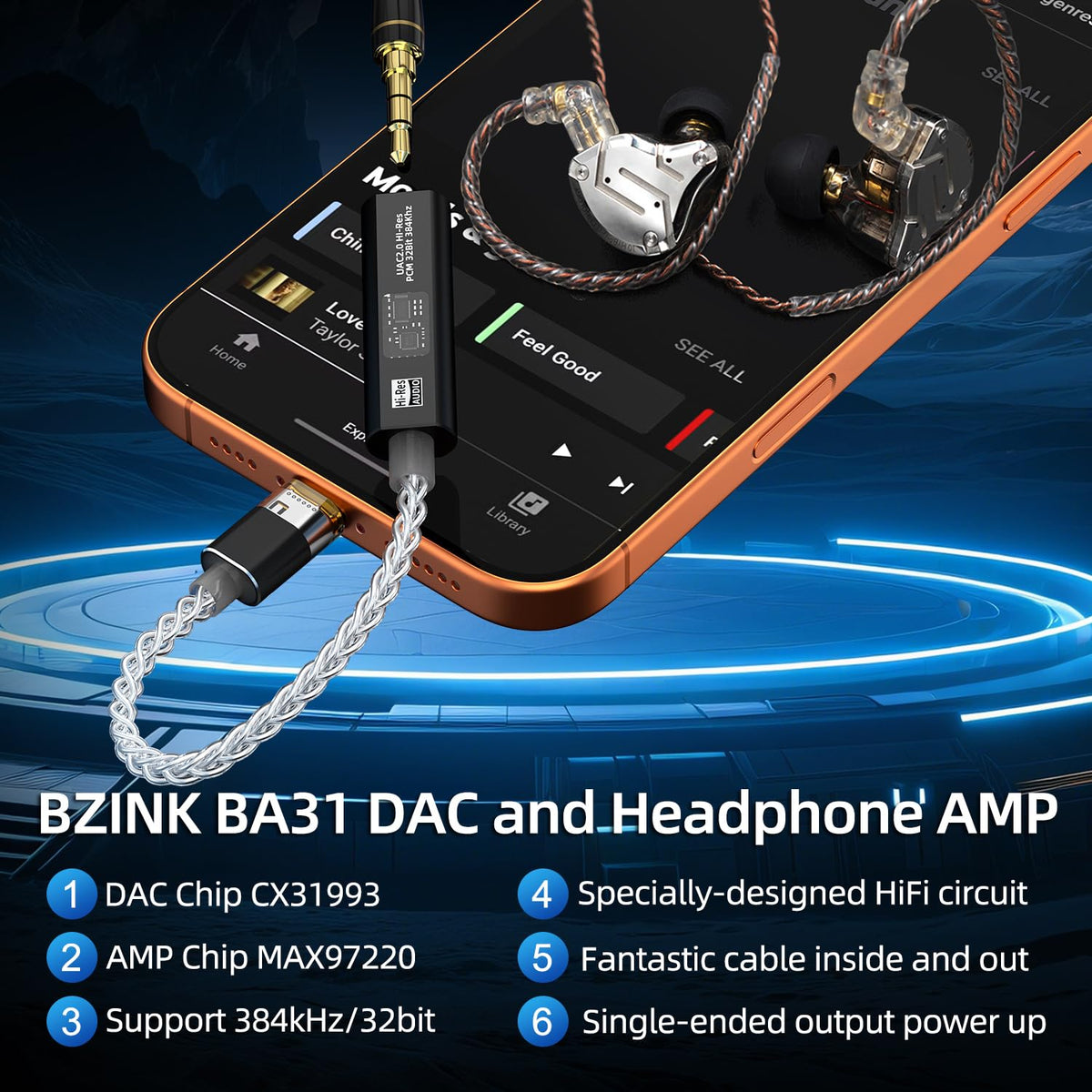 BZINK aviation-grade aluminum CNC body provides a durable premium feel.