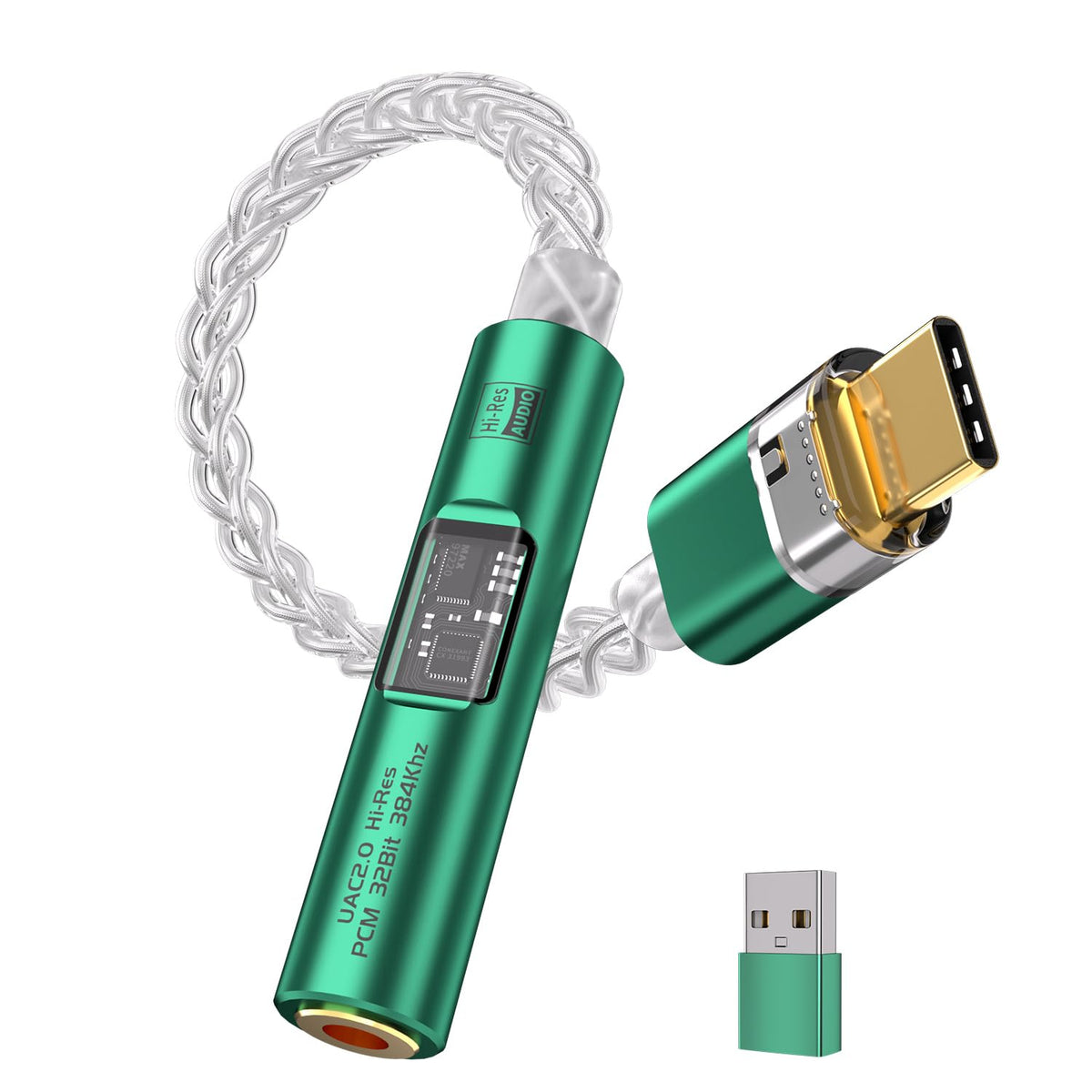 BZINK USB-C to 3.5mm adapter front view for clear audio
