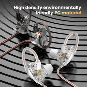 BZINK H89 earbud housing texture close-up, showing smooth high-density PC comfort