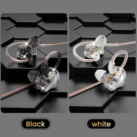 BZINK H89 earbuds worn in ear, demonstrating secure fit and noise isolation
