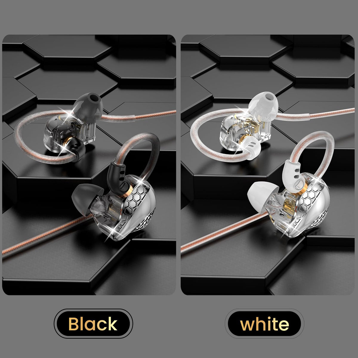 BZINK H89 wired earphones with microphone for clear calls and chats
