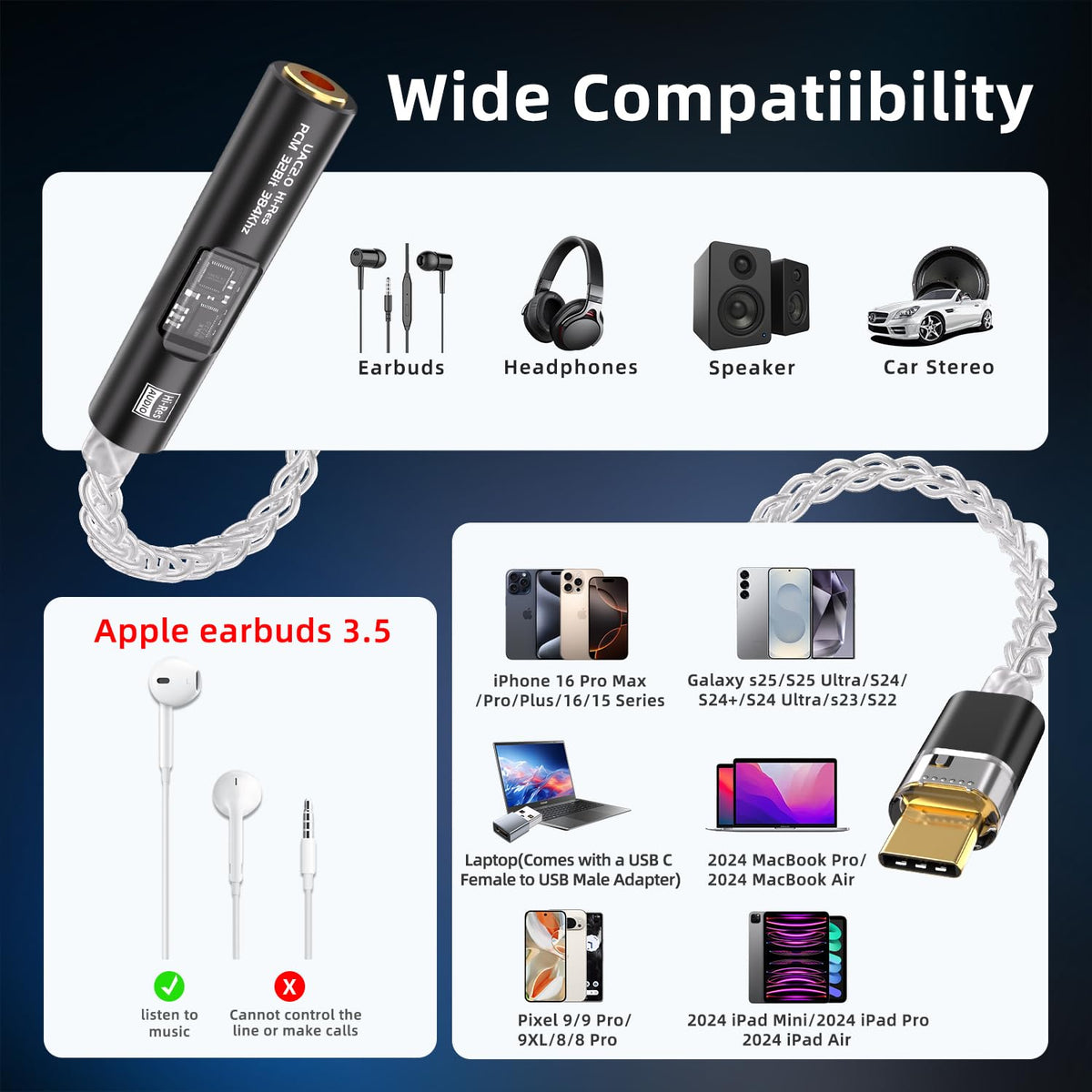 BZINK Slim portable design for on-the-go listening.