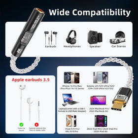 Slim, portable design shown beside a laptop for universal USB-C use.