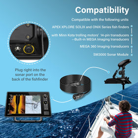 Bzumperyz 14-pin transducer cable wiring supports Humminbird transducers.