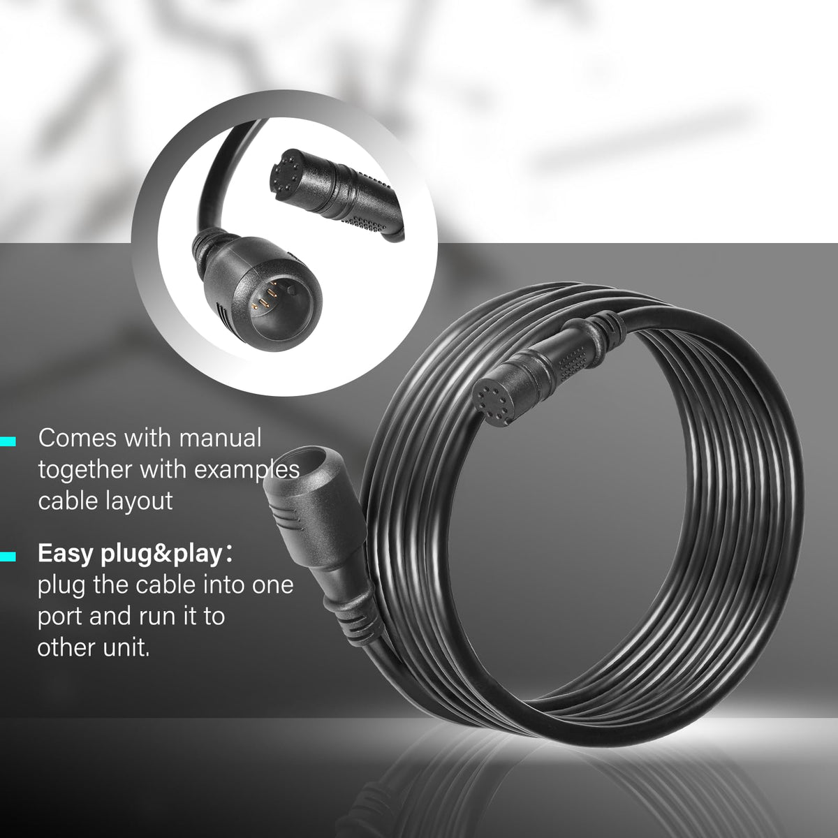 Bzumperyz transducer-to-fishfinder cable extends reach for boats and kayaks