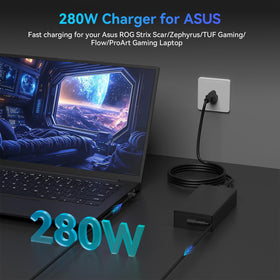 Bzylon adapter powering a gaming laptop to maintain performance during play