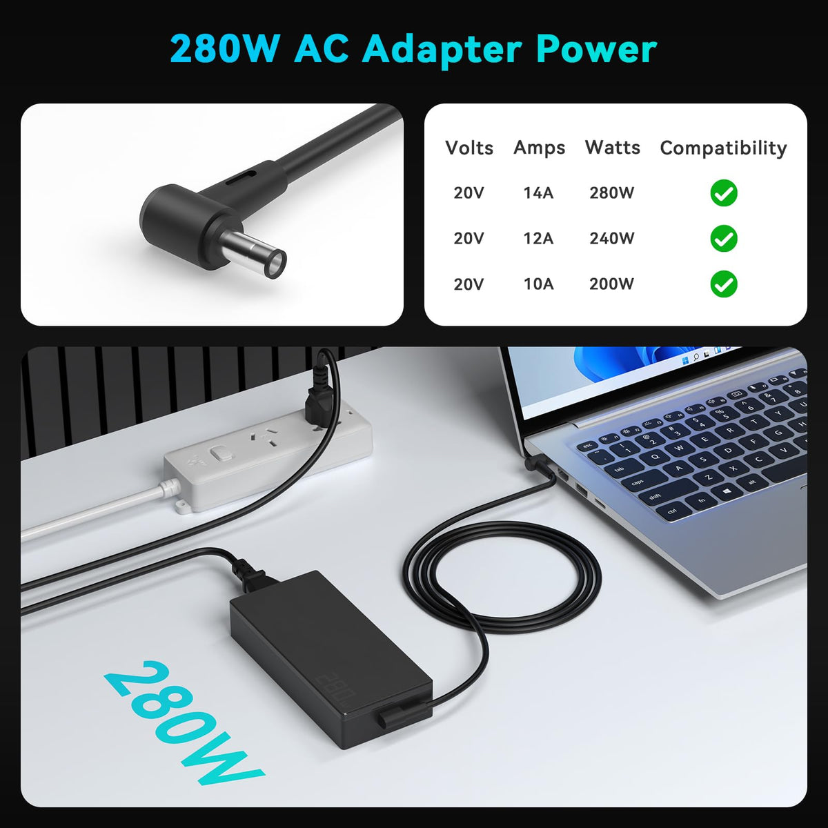Bzylon adapter with included power cord showing complete ready-to-use kit