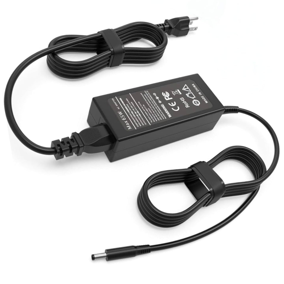 Bzylon 65W Dell AC adapter front view for reliable on-the-go charging