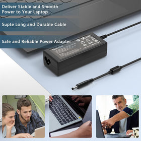 Packaging image highlighting Dell compatibility and 65W performance