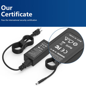 Bzylon 65W Dell adapter label view, showcasing safety and compatibility marks.