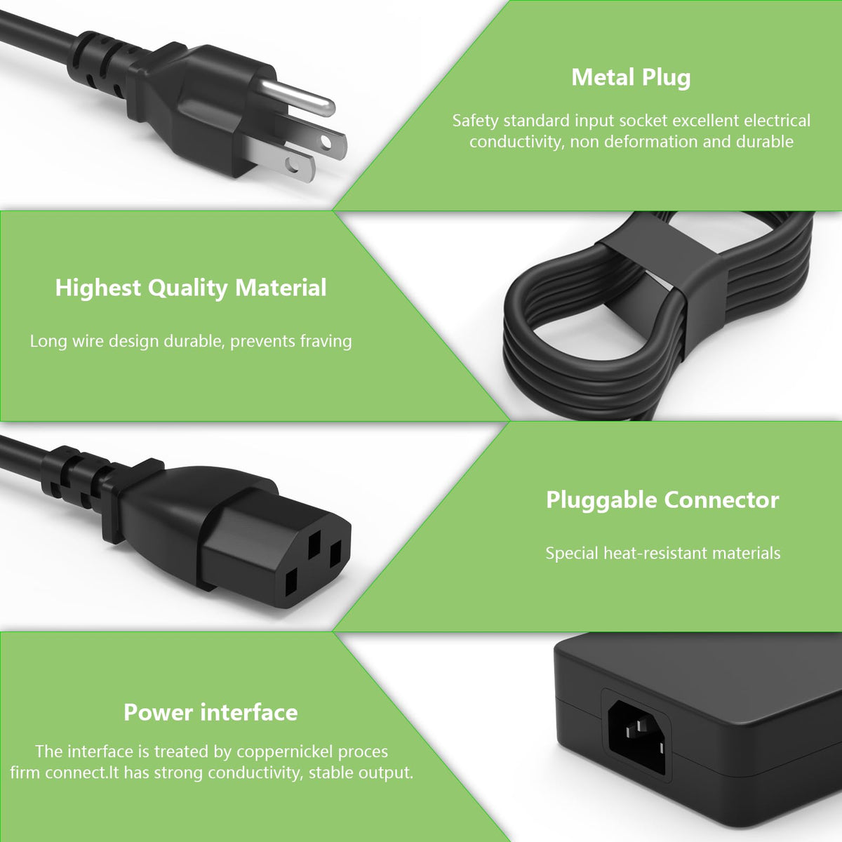 Bzylon connector close-up 5.5x1.7mm showing secure fit and compatibility
