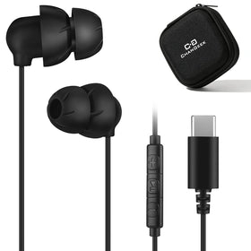 C G CHANGEEK front view of packaging showing earbuds and case for easy storage