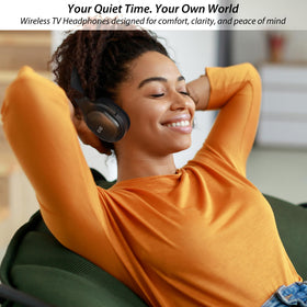 C G CHANGEEK headset next to remote control showing compact size and scale