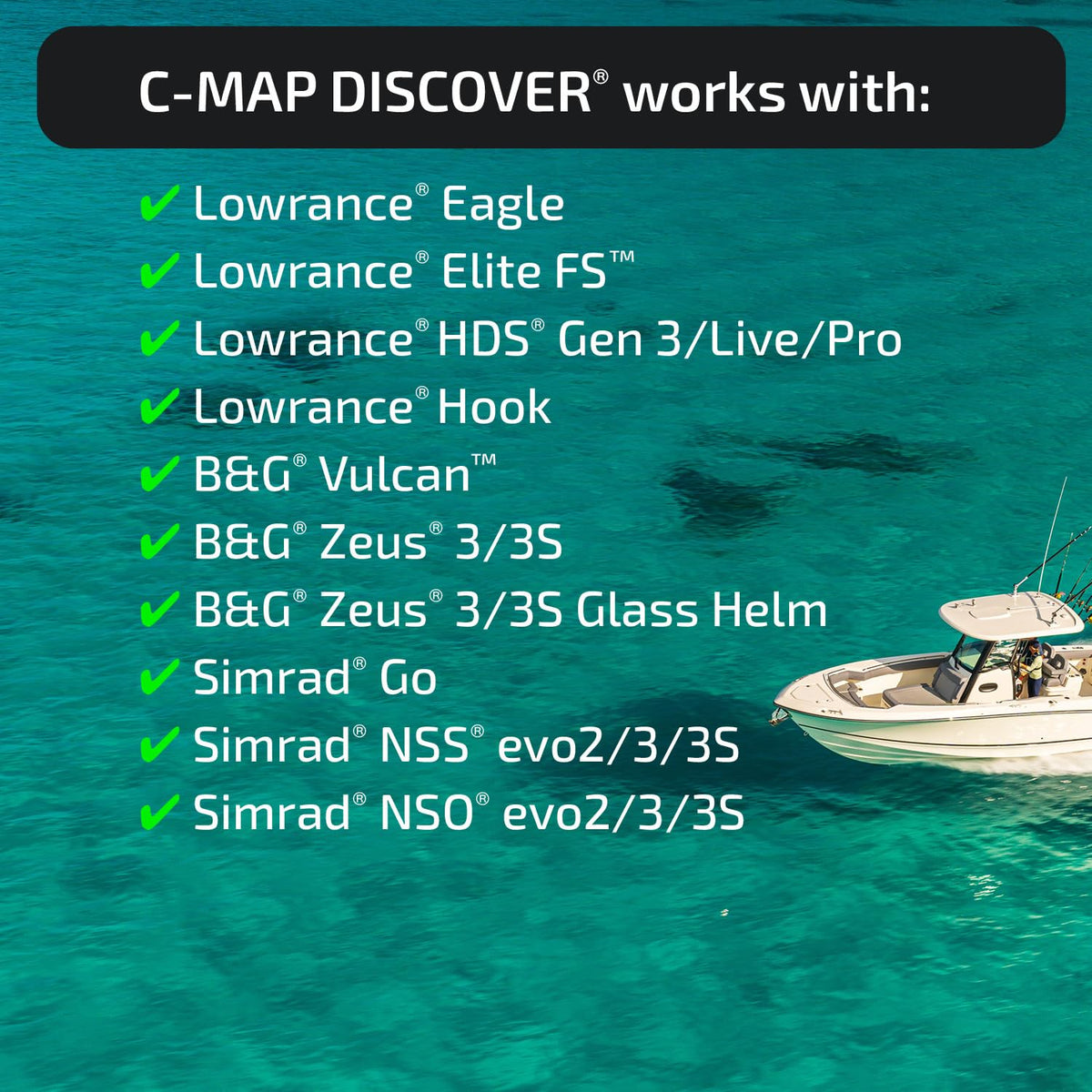 C-MAP bathymetry layer reveals shallow areas and drop-offs for safer navigation