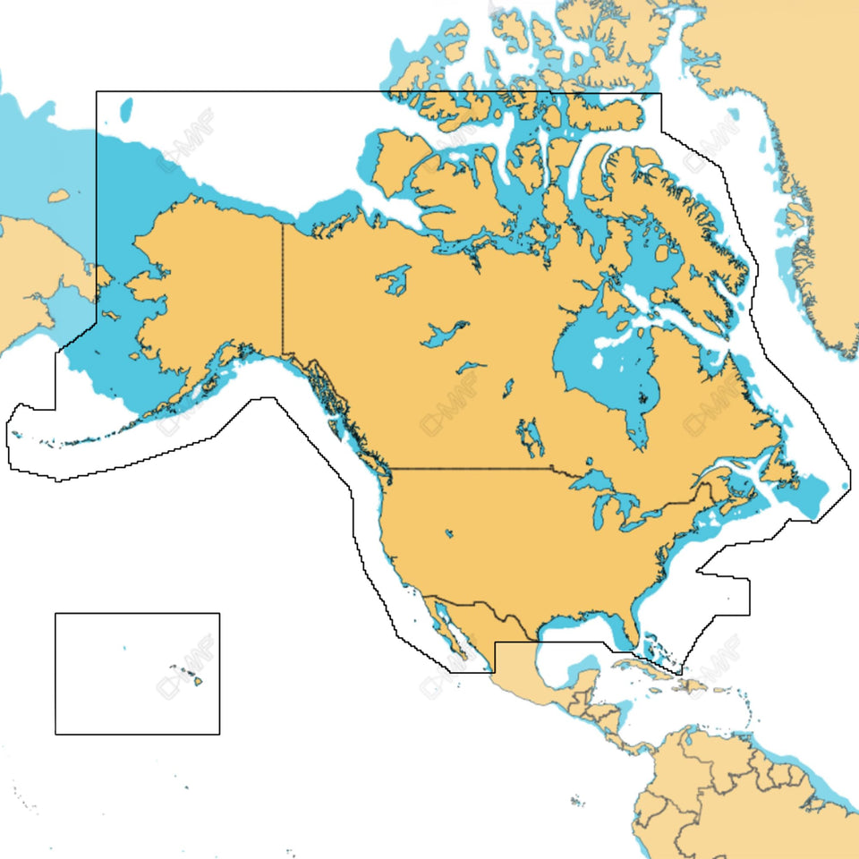 C-MAP Discover North America Lakes map card cover for wide on-water navigation planning