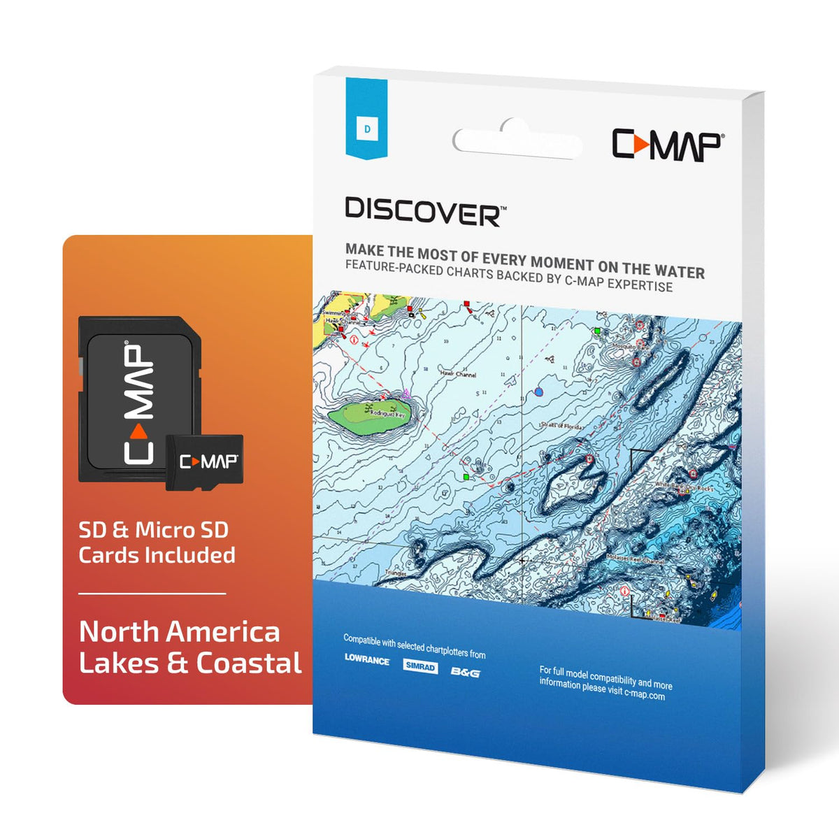 C-MAP Discover North America Lakes vector detail aids precise charting on water