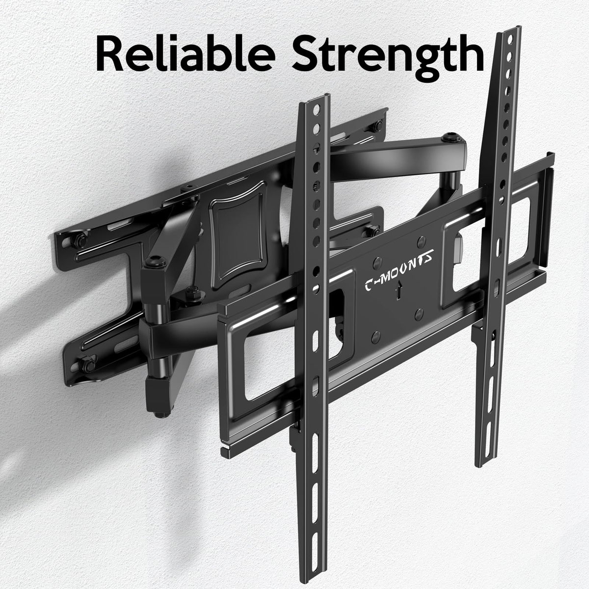 C-MOUNTS close-up on articulating arm joint showing metal detail and smooth adjustment benefit
