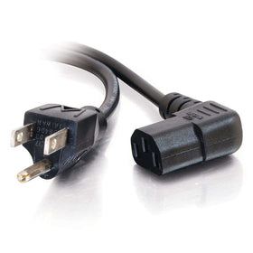 C2G 10ft right-angle power cord for tight-space setups.