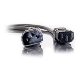 C2G 20941 black 15-foot extension cord ideal for expanding outlets and reducing transformer blocking.