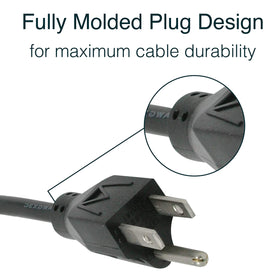 C2G universal 3-pin power cord with shroud for safe connections