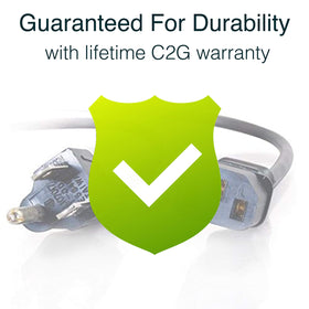 C2G durable molded connector cord designed for daily use
