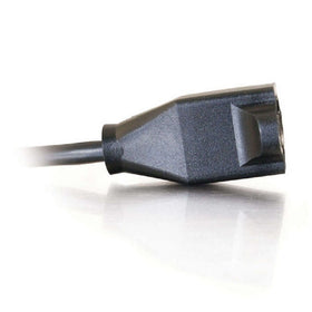 C2G cord stretched beside ruler shows 10ft length for flexible placement benefit