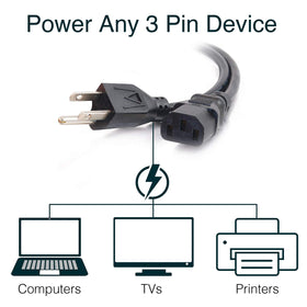 C2G shielded 18 AWG universal power cable ready for PC or monitor