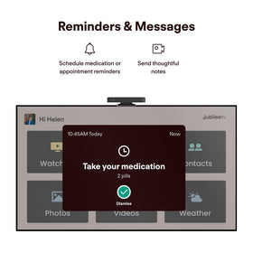 Caavo JubileeTV reminders and messages appear on screen for timely updates.