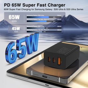 cabepow ports closeup highlighting USB‑C PD and QC labels for fast charging