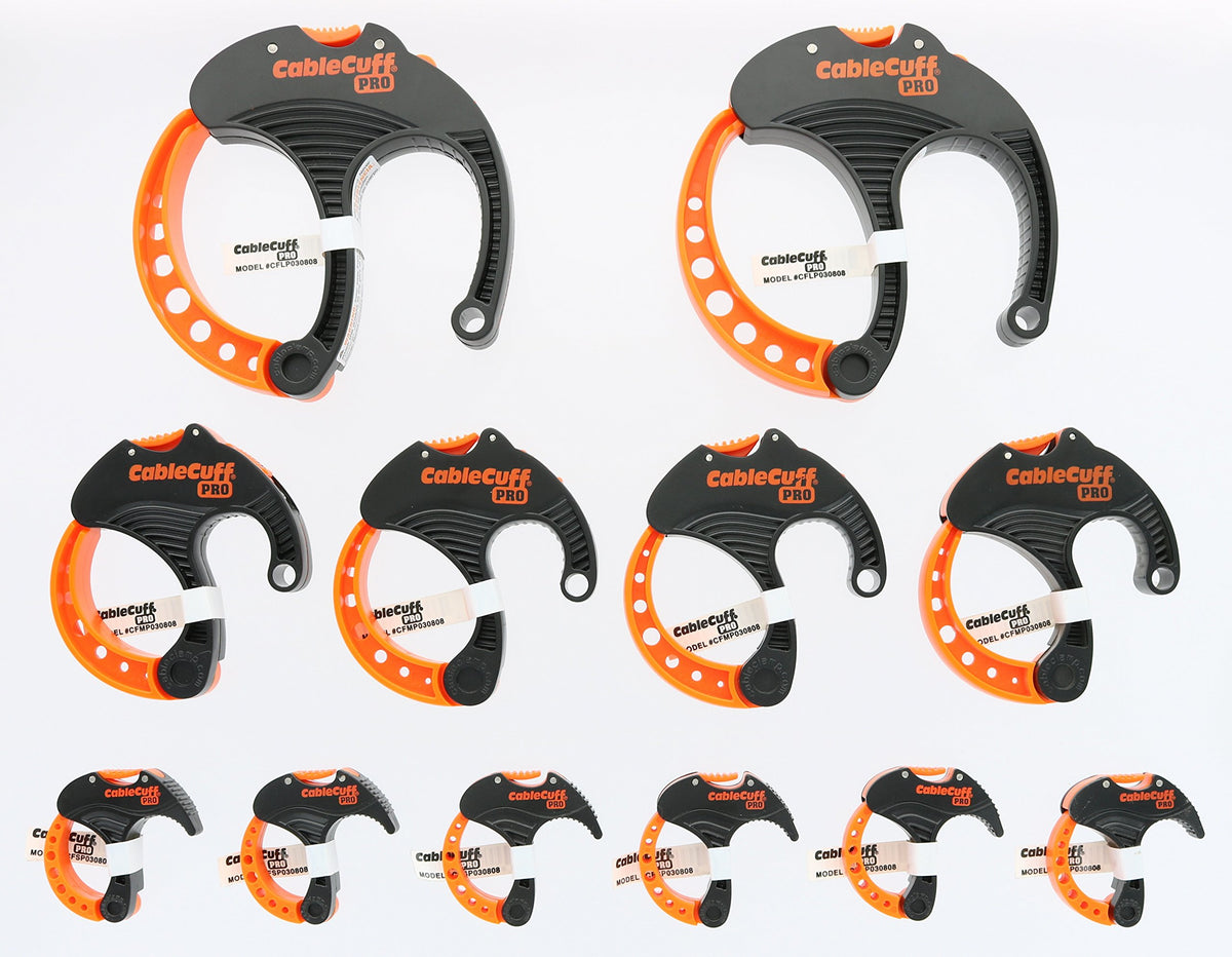 Cable Cuff brand front packaging showing 12-piece kit and benefits