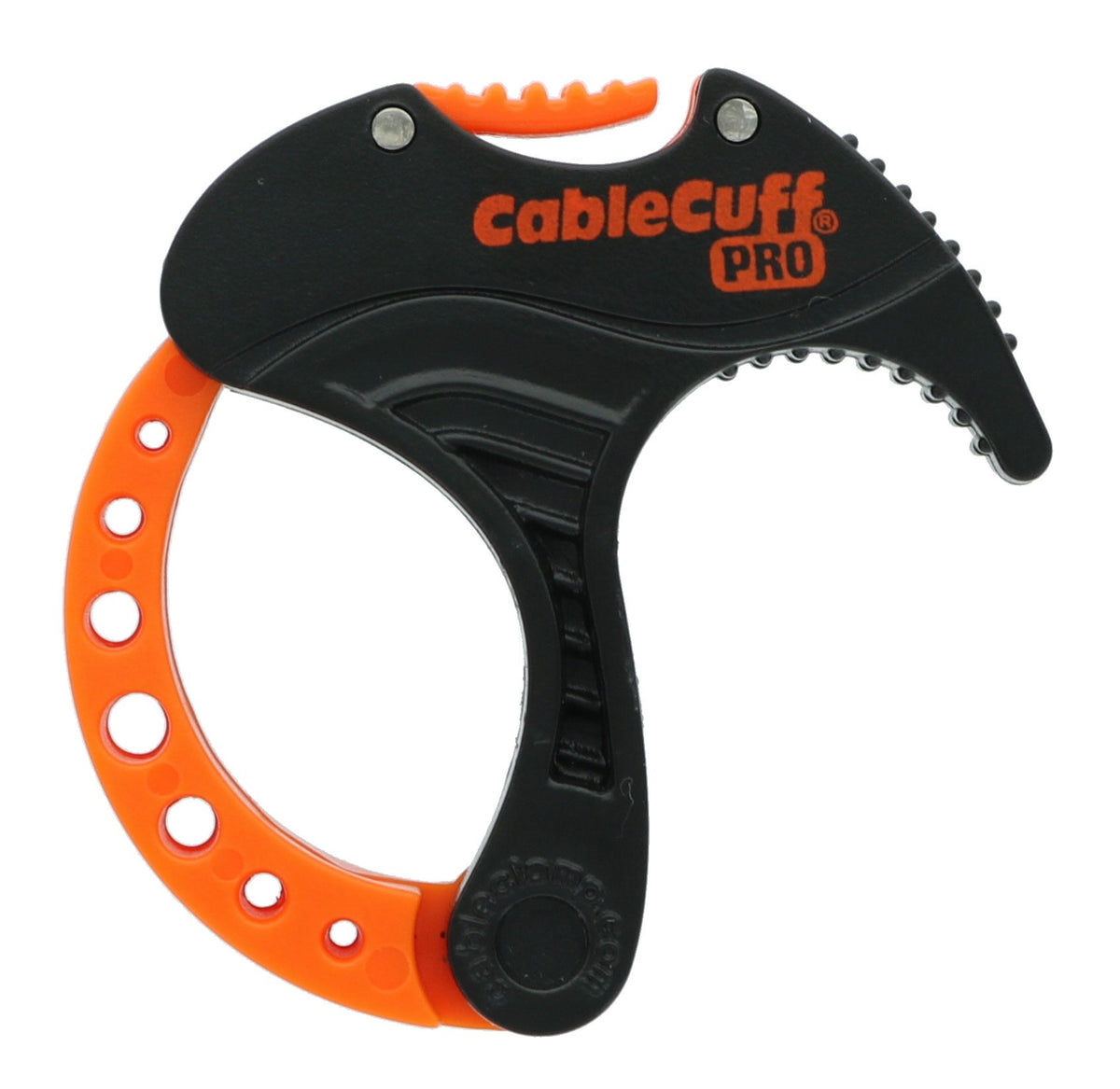 Cable Cuff brand close-up of serrated jaws showing secure grip