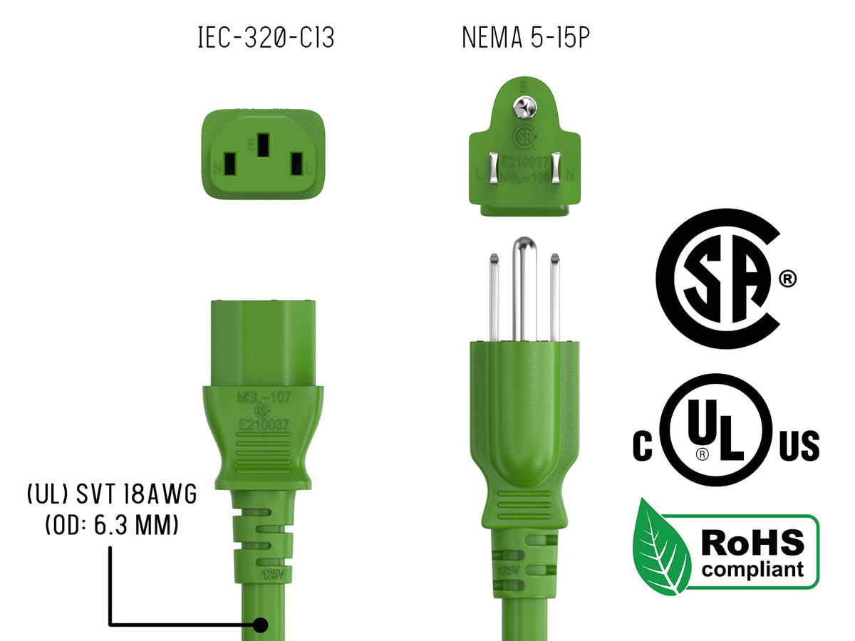 Cable Leader 18 AWG heavy-duty cord reduces voltage drop for devices