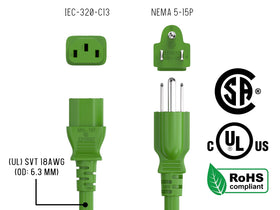 Cable Leader 18 AWG heavy-duty cord reduces voltage drop for devices