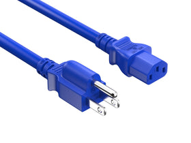 Cable Leader 6ft blue power cord with IEC C13 end, ideal for computers and monitors.