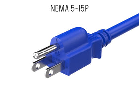 Close-up of Cable Leader blue IEC C13 end for secure connections.