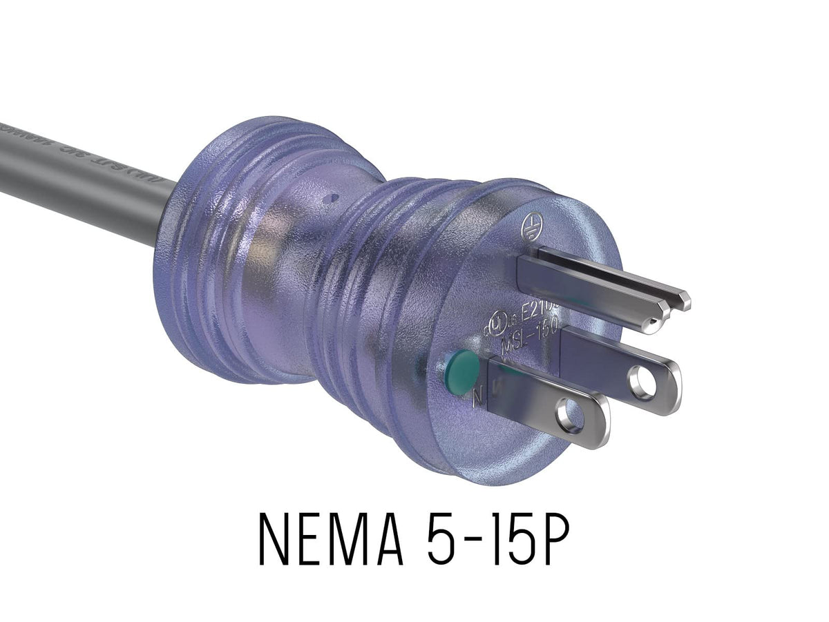 Cable Leader computer and monitor power cord enabling safe device operation.