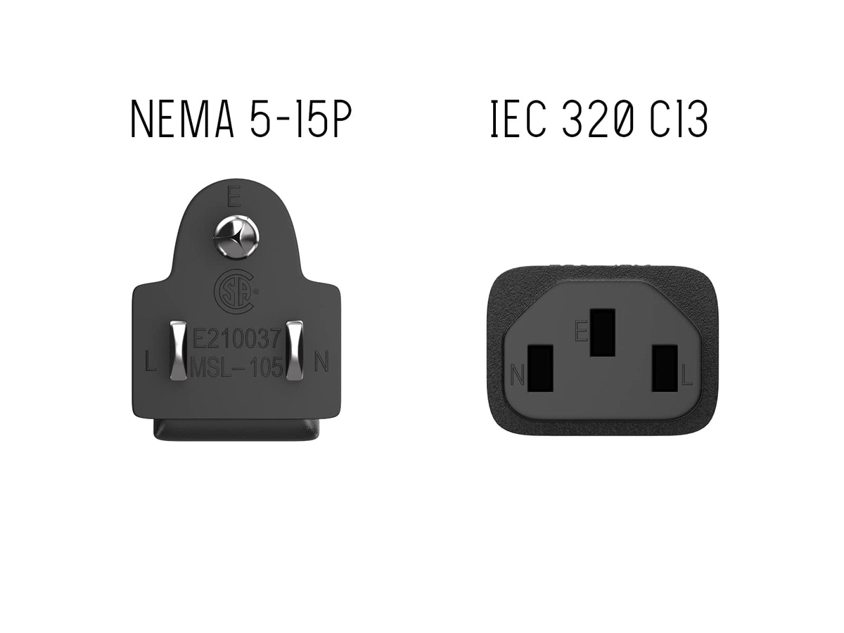 Cable Leader IEC C13 connector close-up emphasizing durable 14 AWG wiring.
