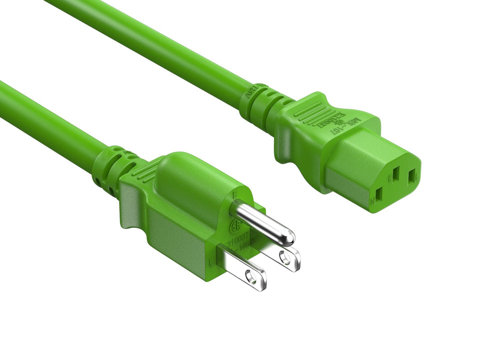 Cable Leader universal power cord with IEC C13 to NEMA 5-15P for PCs and monitors